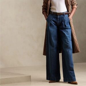 Banana Republic Cote Wide Leg Jeans 28/6 Medium Wash high rise pleated boho pant